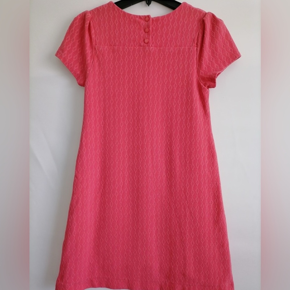 Anthropologie Maeve Coral Diamond Texture Mini Dress w/ Button Back - S - Picture 4 of 5